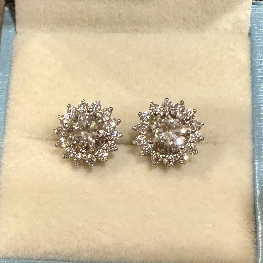 Neiman Marcus Millenia  18K Yellow Gold Plated D Color VVS1 Earrings - Picture 3 of 8